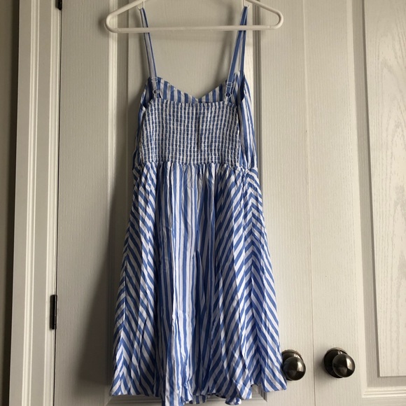 Blue and White Stripes Mini Dress - Picture 2 of 4